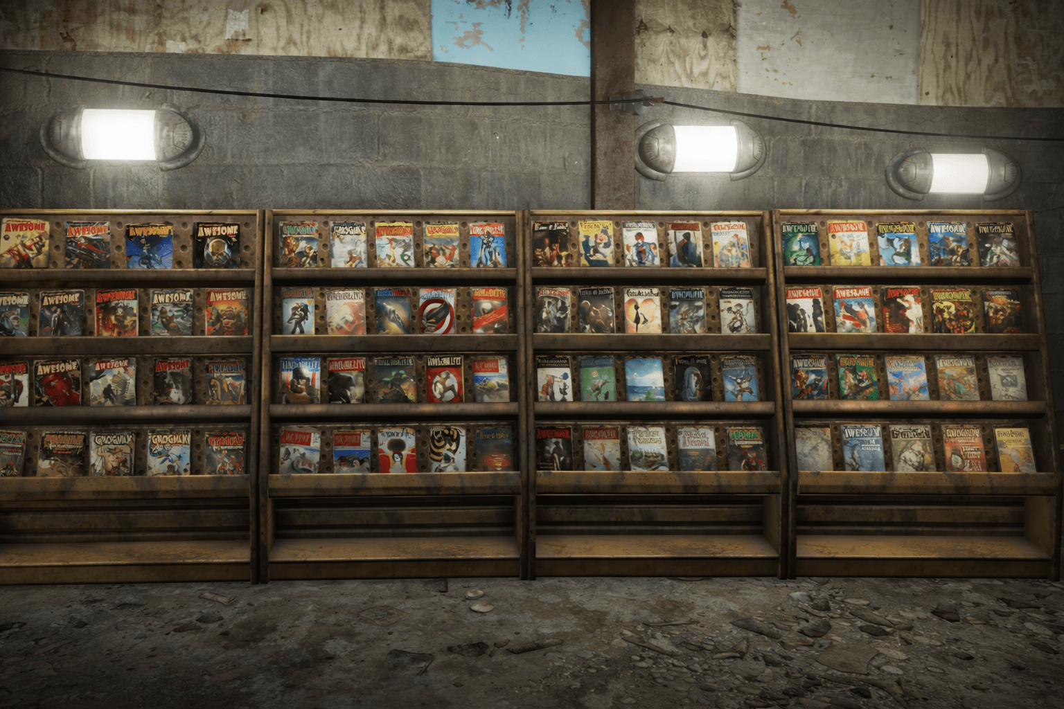Fallout 4 magazine display showing collectible comic issues